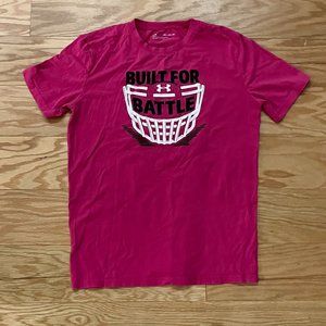Pink Under Armour "Built for battle" tee in size XL girls
